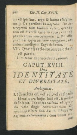 Caput XVIII. De Identitate Et Diversitate.