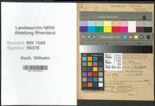 Entnazifizierung Wilhelm Koch , geb. 24.03.1919 (Finanzbeamter)