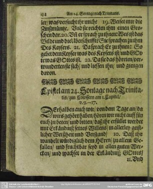 Epistel am 24. Sontage nach Trinitatis