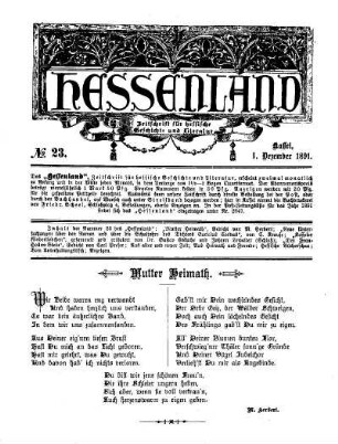No. 23, 1. Dezember 1891