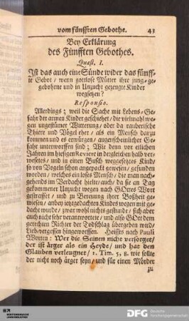 Bey Erklärung des Fünfften Gebothes.