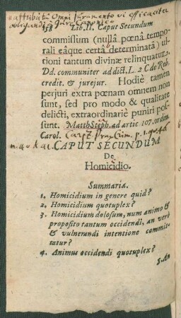 Caput Secundum De Homicidio.