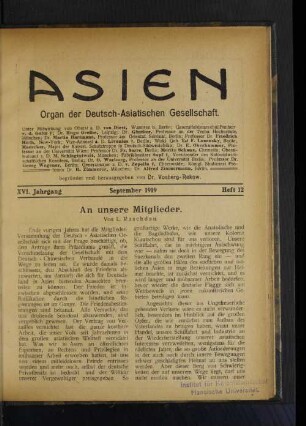 XVI Jahrgang September 1919 Heft 12