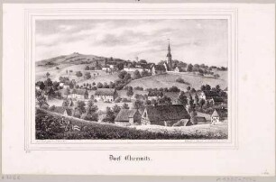 Das Dorf Chemnitz (Dorfchemnitz) im Erzgebirge in Mittelsachsen, aus Sachsens Kirchen-Galerie von Hermann Schmidt, 1838, Bd. 2