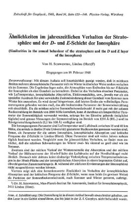 Ähnlichkeiten im jahreszeitlichen Verhalten der Stratosphäre und der D- und E-Schicht der Ionosphäre