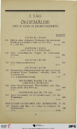 Ölgemälde des 17. Und 18. Jahrhunderts (Nr. 148-174)