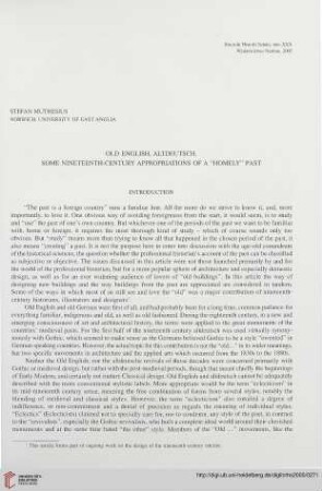 30: Old English, altdeutsch : some nineteenth-century appropriations of a "homely" past