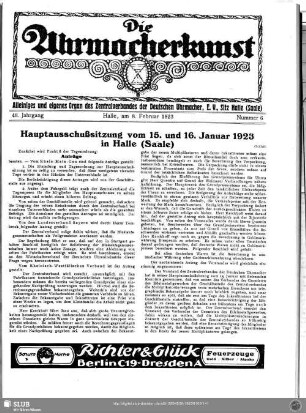Hauptausschußsitzung vom 15. und 16. Januar 1923 in Halle (Saale) (Schluß)