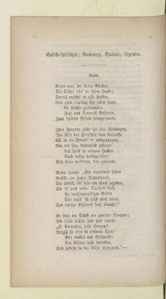 Episch-Lyrisches; Romanze, Ballade, Legende