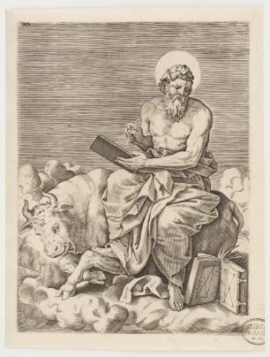 der Evangelist Lukas mit Stier