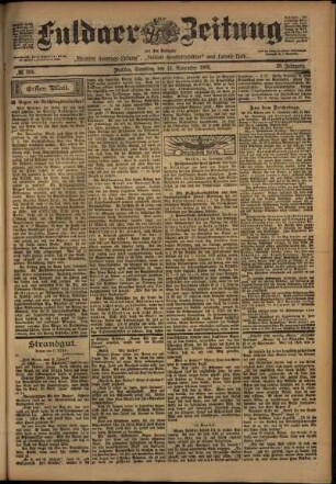 Erste Ausgabe vom Samstag, den 15. November 1902.