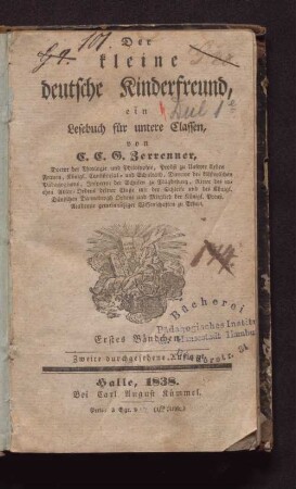 Bändchen 1: Der kleine deutsche Kinderfreund : ein Lesebuch für untere Classen