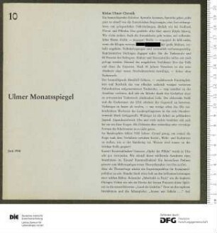 Programm 10. Monatsabschnitt 1957/1958