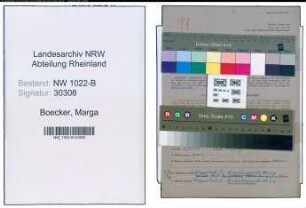 Entnazifizierung Marga Boecker , geb. 24.11.1897 (Krankenschwester)