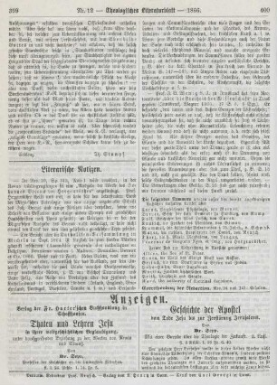 399-400 Literarische Notizen