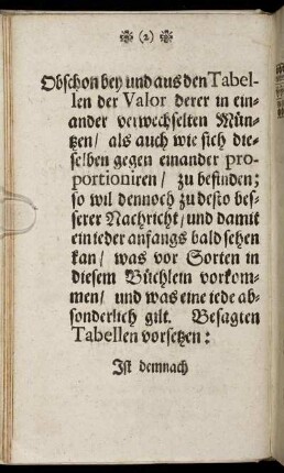 [Resolvirung derer vorkommenden Müntzen]