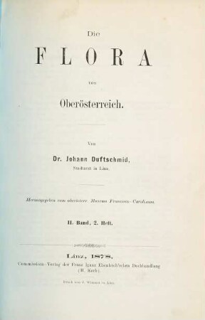 Die Flora von Oberösterreich, 2. Band