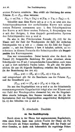 X. Abschnitt. Dualität