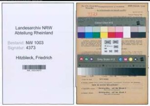 Entnazifizierung Friedrich Hitzbleck , geb. 14.05.1910 (Magazinverwalter)