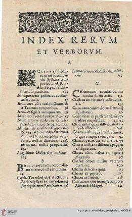 Index Rervm et verborvm