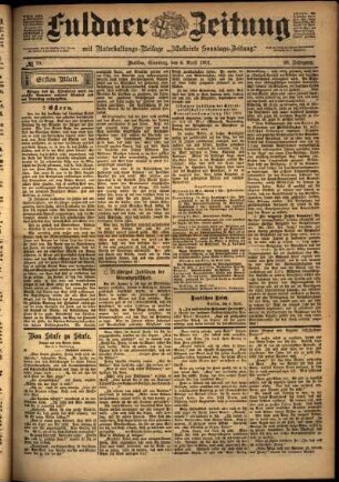 Erste Ausgabe vom Samstag, den 06. April 1901.