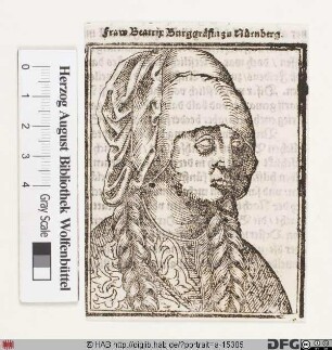 Bildnis Beatrix, Herzogin von Österreich, geb. Burggräfin von Nürnberg