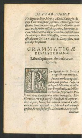 Liber septimus, de verborum formis.