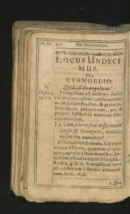 Locus Undecimus. De Evangelio.