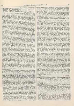 89-90 [Rezension] Kattenbusch, Ferdinand, Die deutsche evangelische Theologie seit Schleiermacher. Ihre Leistungen und ihre Schäden. 4., vollst. umgearb. Aufl