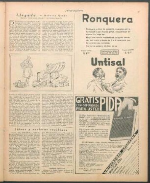 Llegada : (Del libro "París. Glosario Argentino", recientemente aparecido)