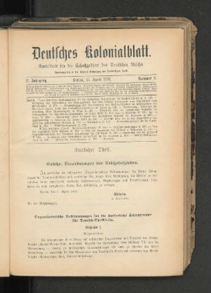 15. April 1891. Nummer 8.