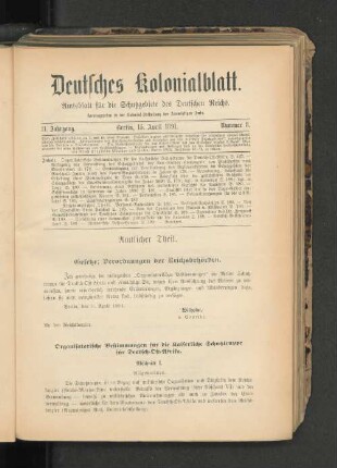 15. April 1891. Nummer 8.