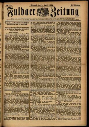 Ausgabe vom Mittwoch, den 01. August 1894.