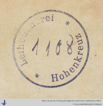 Stempel (Universitätsbibliothek Freiburg i. Br., BS 14/2829).