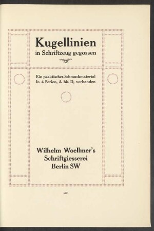 Kugellinien in Schriftzeug gegossen