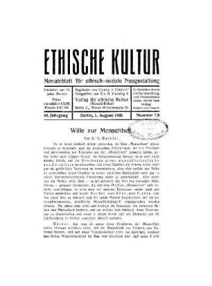 Wille zur Menschheit