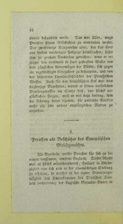 5. Preußen als Beschuetzer des Europaeischen Gleichgewichts