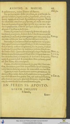 In Feriis Sanctorum Apostolorum Philippi et Iacobi
