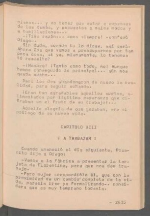 Capítulo XIII - ¡A trabajar!