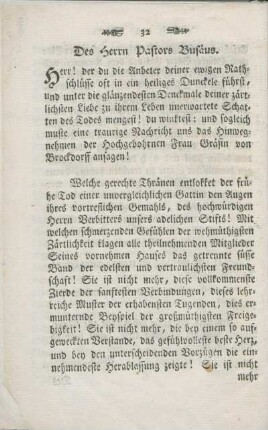 Des Herrn Pastors Busäus.