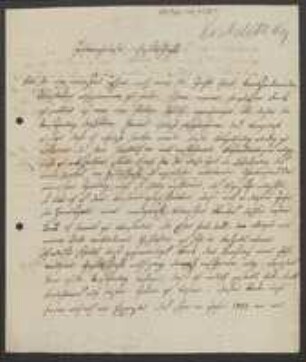 Brief von Vincent Franz Kosteletzky an Regensburgische Botanische Gesellschaft