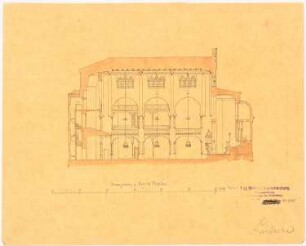 Synagoge: Längsschnitt; Maßstabsleiste