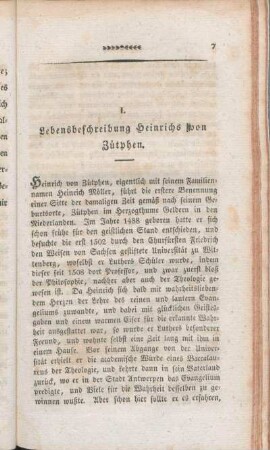 I. Lebensbeschreibung Heinrichs von Zütphen.