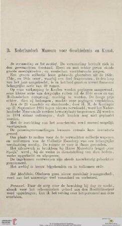 D. Nederlandsch Museum voor Geschiedenis en Kunst