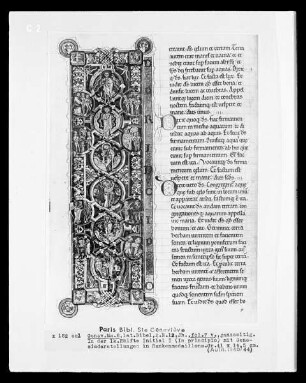 Bibel des Manerius Teil 1 — Buchseite mit Initiale I(n principio...), Folio 7 verso