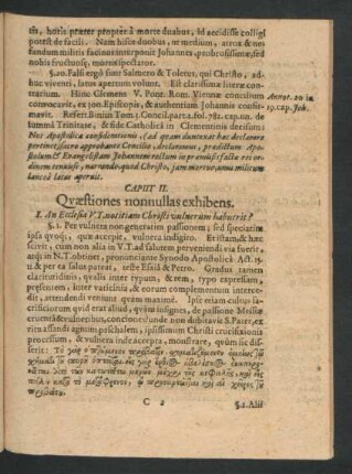 Caput II. Quaestiones nonnullas exhibens.