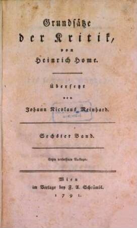 Grundsätze der Kritik, Bd. 6 (1790)