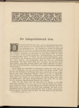 Der Amtsgerichtsbezirk Gera. [Einleitung]