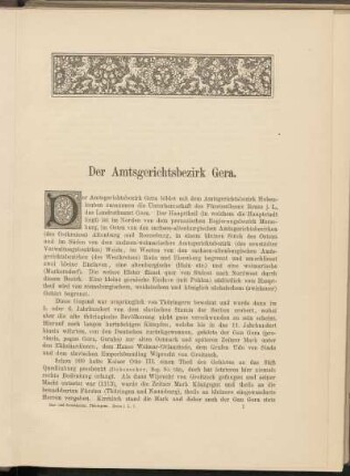 Der Amtsgerichtsbezirk Gera. [Einleitung]