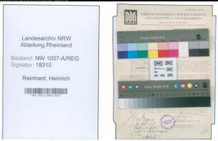 Entnazifizierung Heinrich Reinhard , geb. 10.01.1913 (Rangierer)